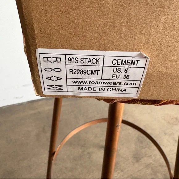 ROAM 90’s Stack Platform Vegan Leather Wedge Sandals in Cement Sz 6 - Picture 9 of 9